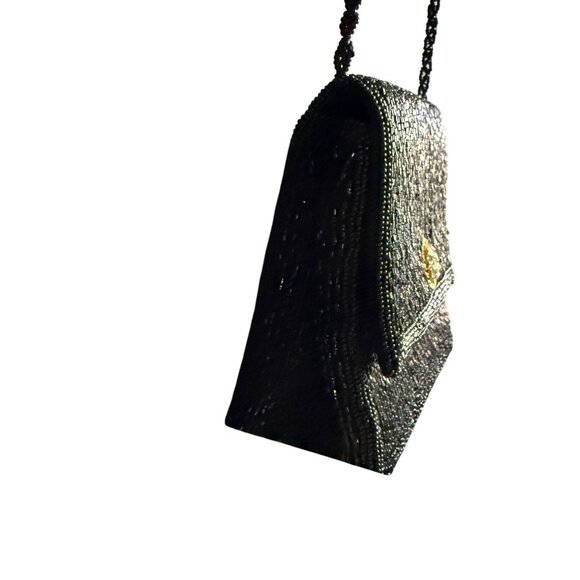 La Regale Embellished Beaded Chain Strap Evening Shoulder Bag Women's Black Form - Picture 7 of 9